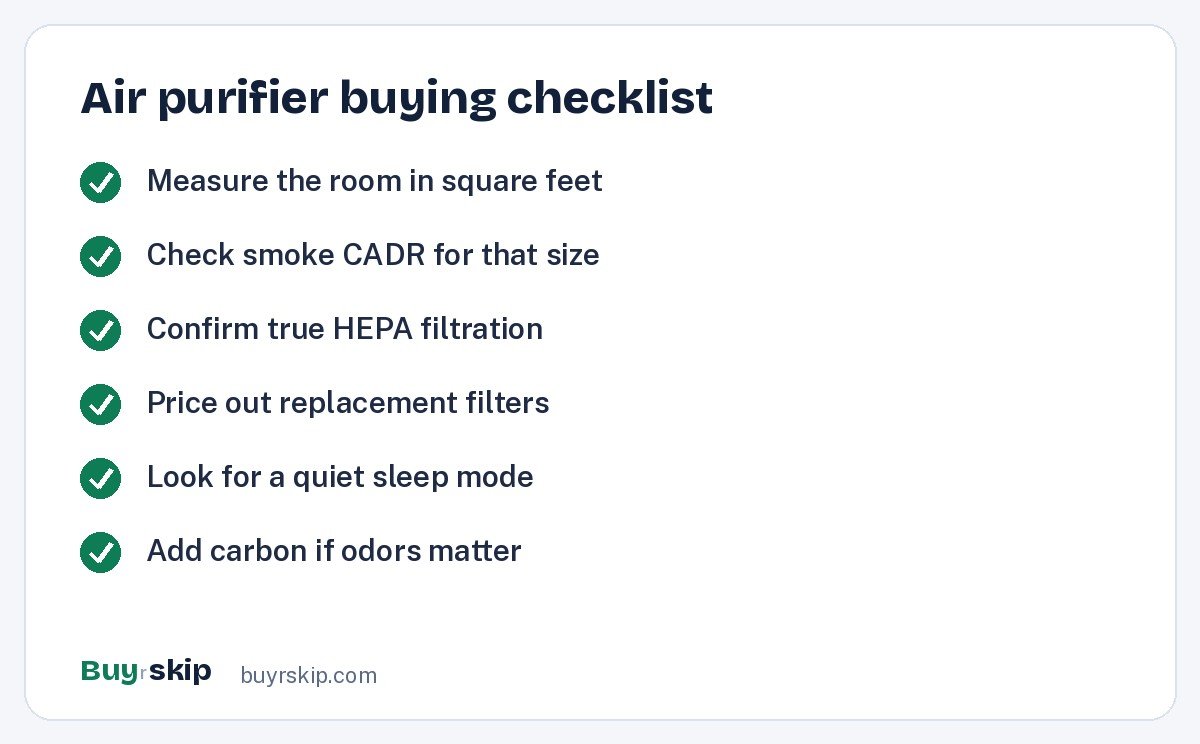 Air purifier buying checklist (checklist)