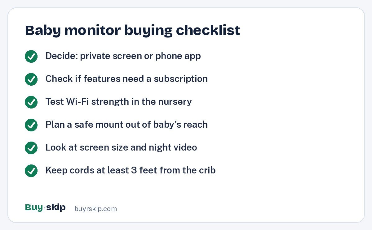 Baby monitor buying checklist (checklist)