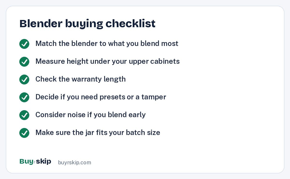 Blender buying checklist (checklist)