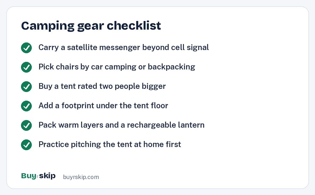 Camping gear checklist (checklist)