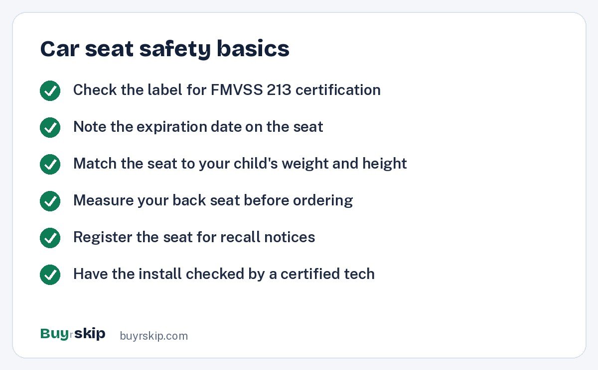 Car seat safety basics (checklist)