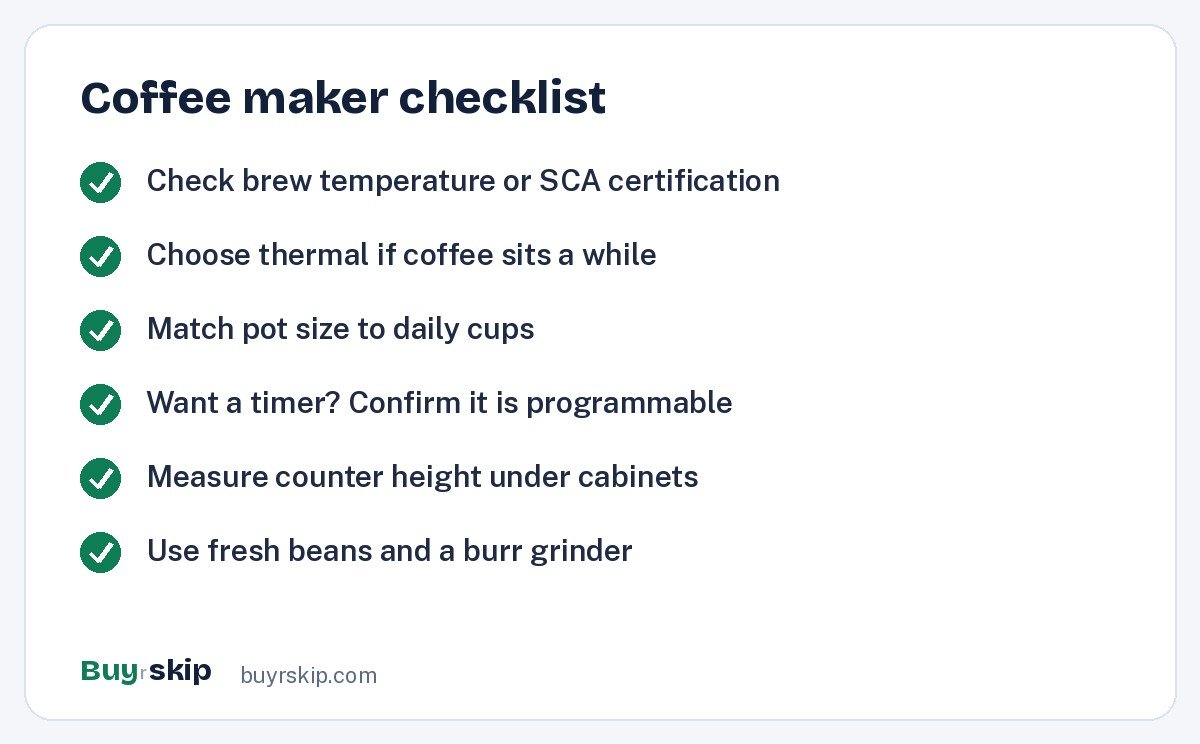 Coffee maker checklist (checklist)