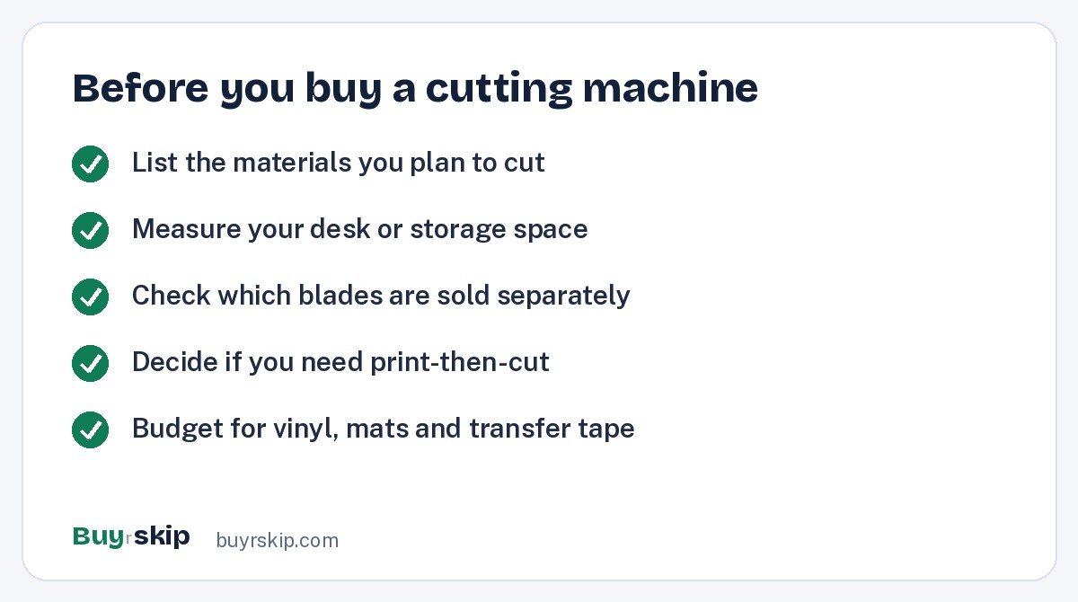 Before you buy a cutting machine (checklist)