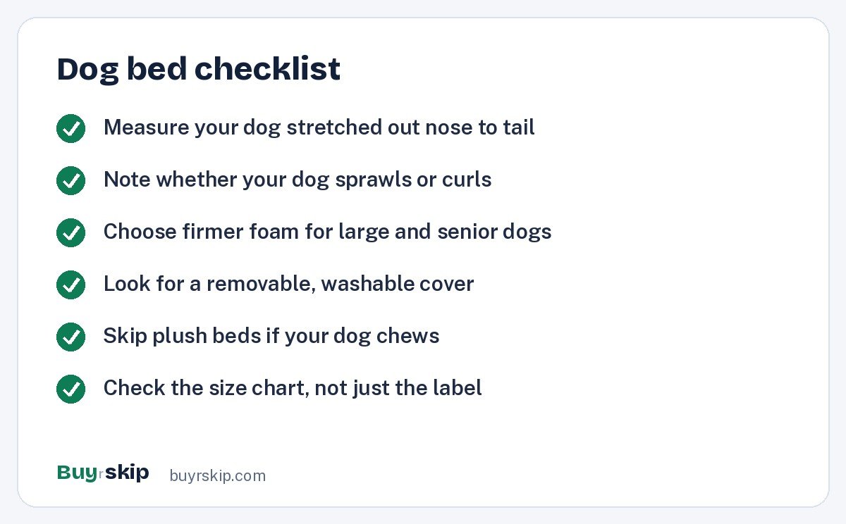 Dog bed checklist (checklist)
