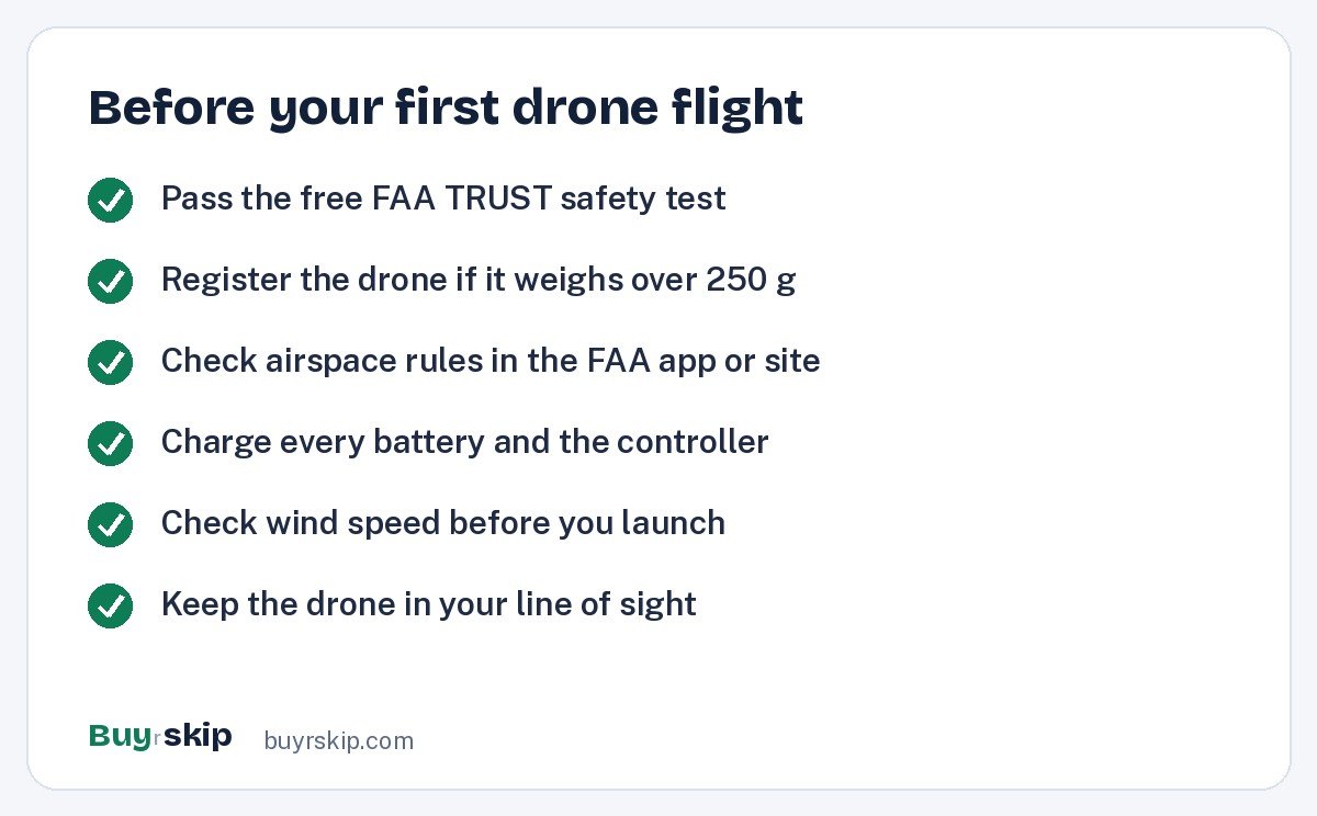 Before your first drone flight (checklist)