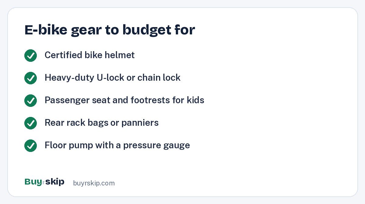 E-bike gear to budget for (checklist)