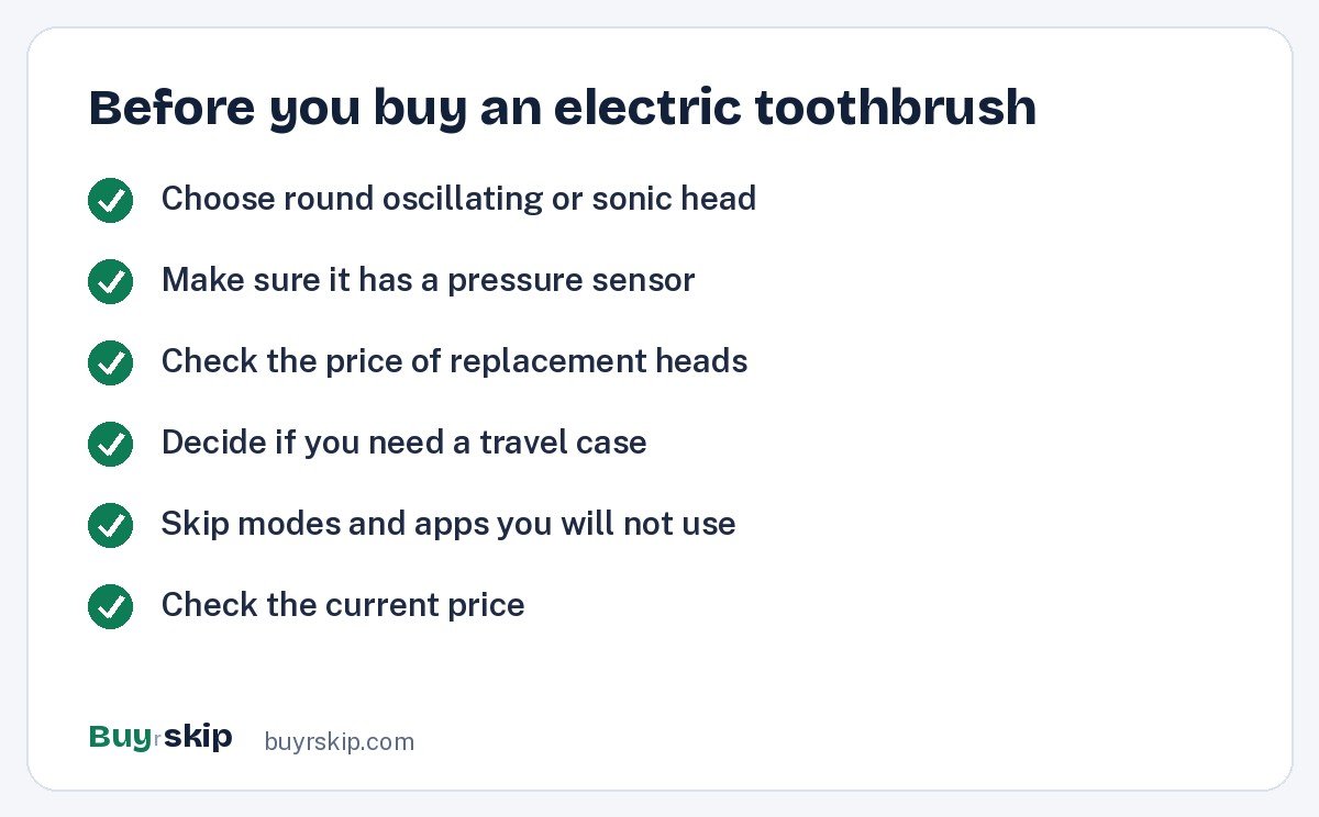 Before you buy an electric toothbrush (checklist)