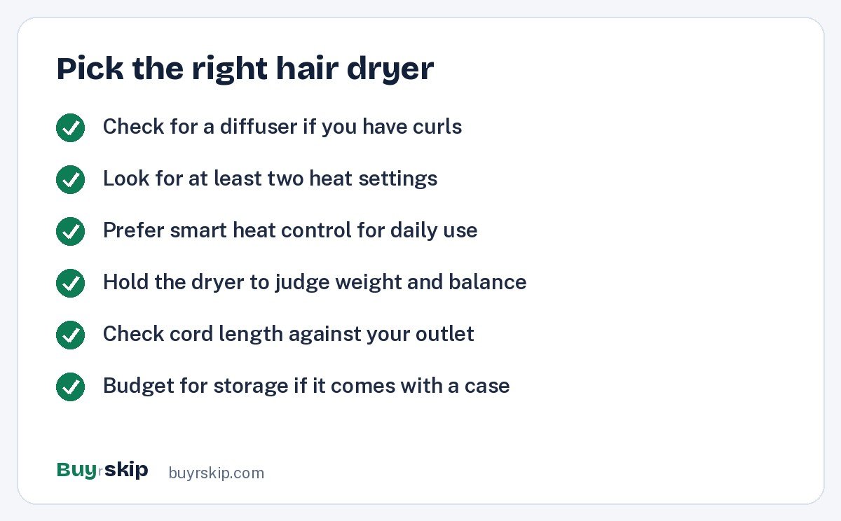 Pick the right hair dryer (checklist)
