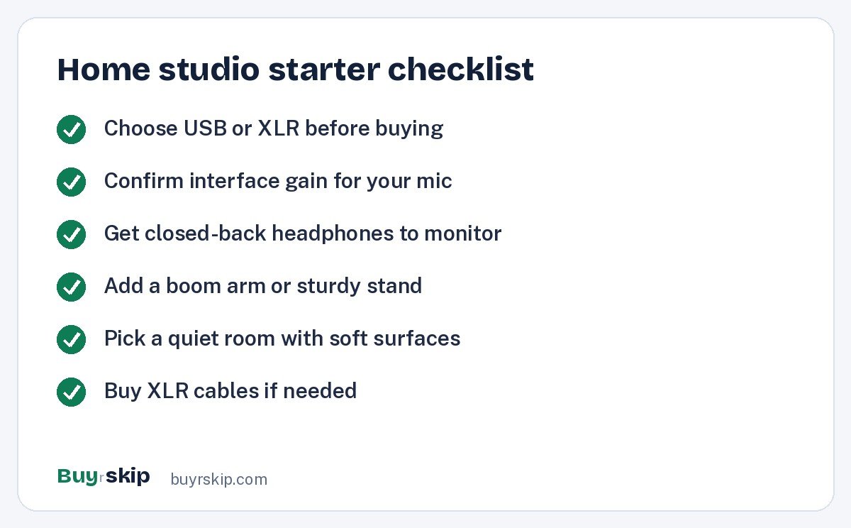 Home studio starter checklist (checklist)