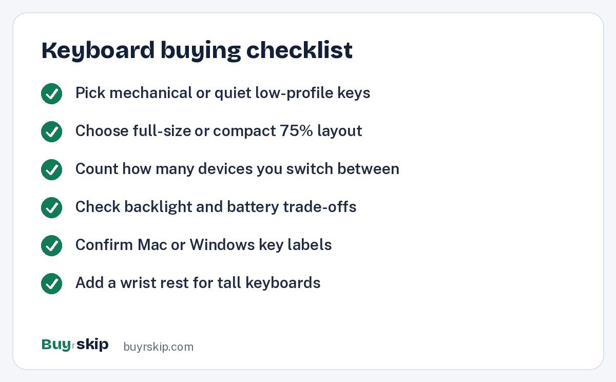 Keyboard buying checklist (checklist)
