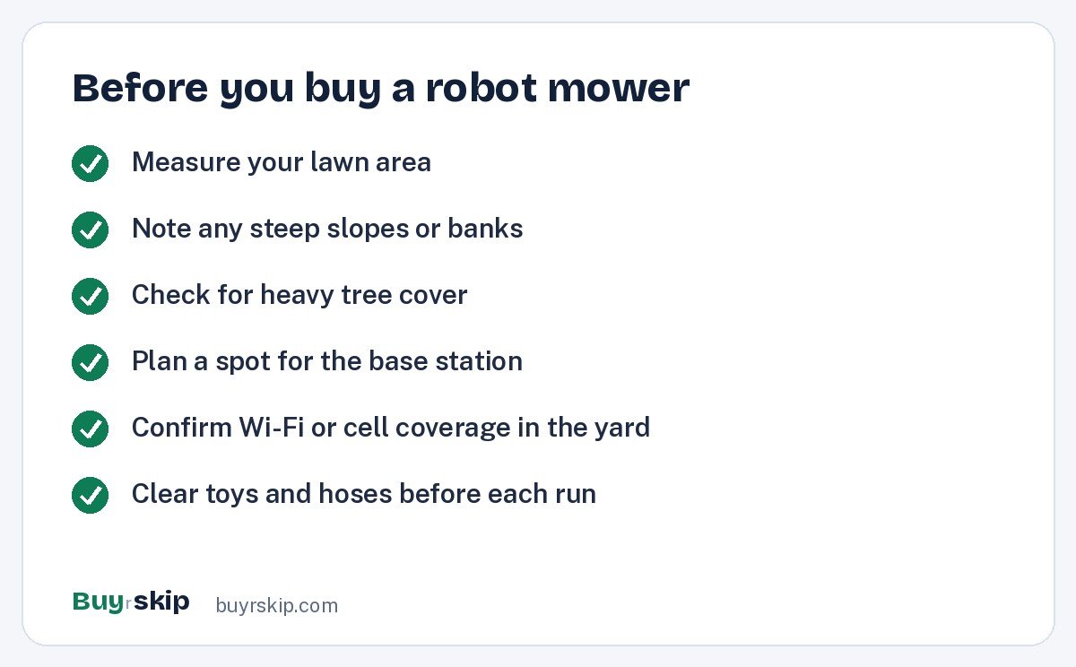 Before you buy a robot mower (checklist)