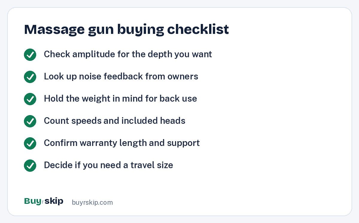 Massage gun buying checklist (checklist)
