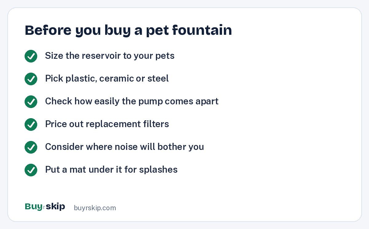 Before you buy a pet fountain (checklist)