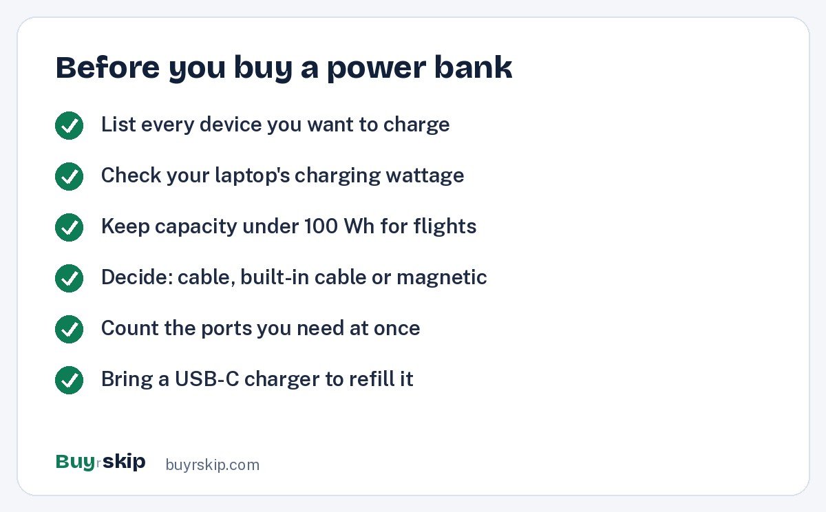 Before you buy a power bank (checklist)