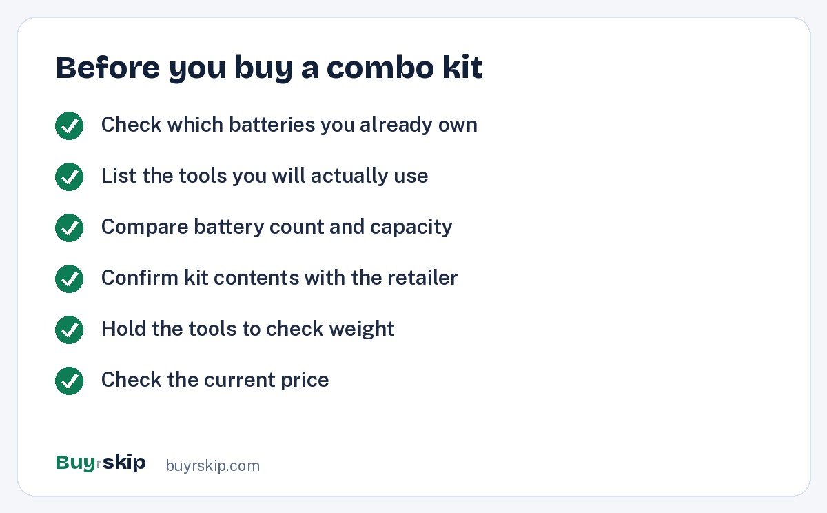 Before you buy a combo kit (checklist)