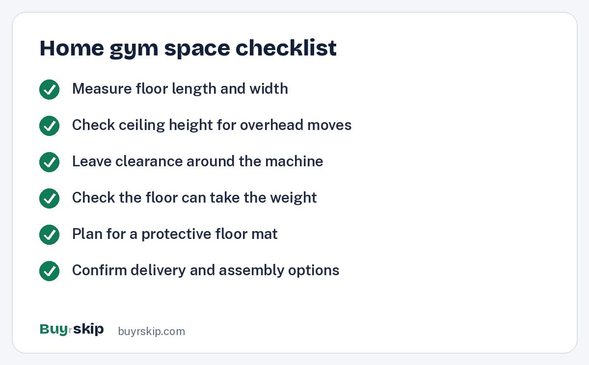 Home gym space checklist (checklist)