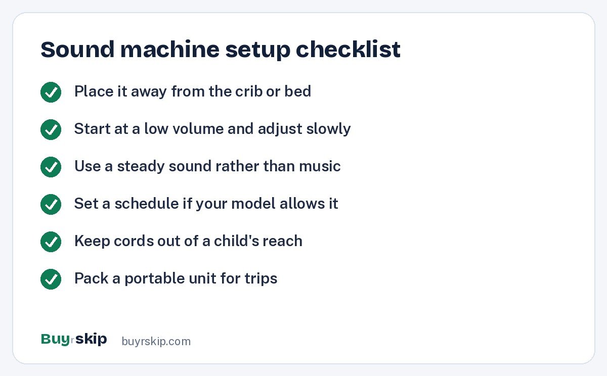 Sound machine setup checklist (checklist)