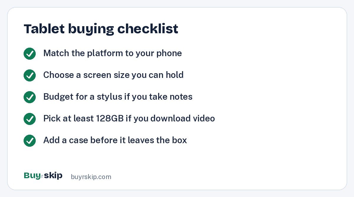 Tablet buying checklist (checklist)