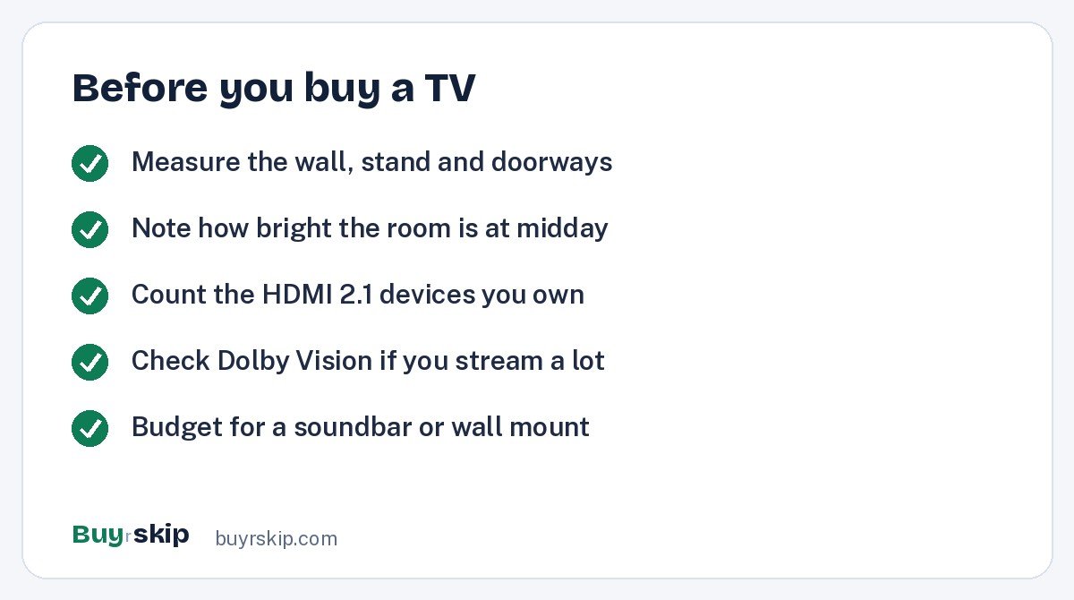 Before you buy a TV (checklist)