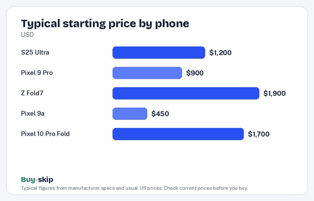 Typical starting price by phone (chart)
