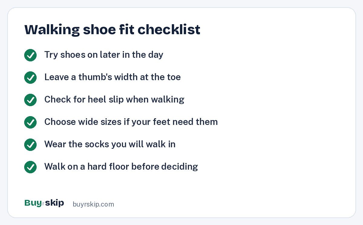 Walking shoe fit checklist (checklist)