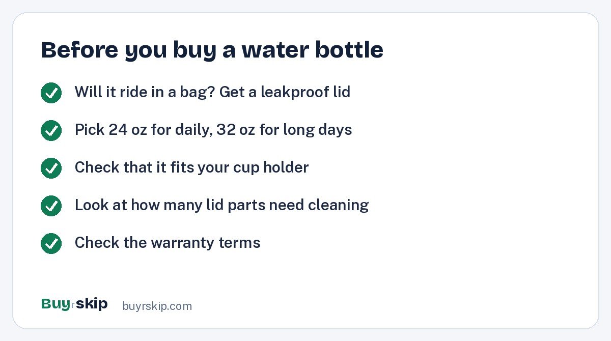 Before you buy a water bottle (checklist)