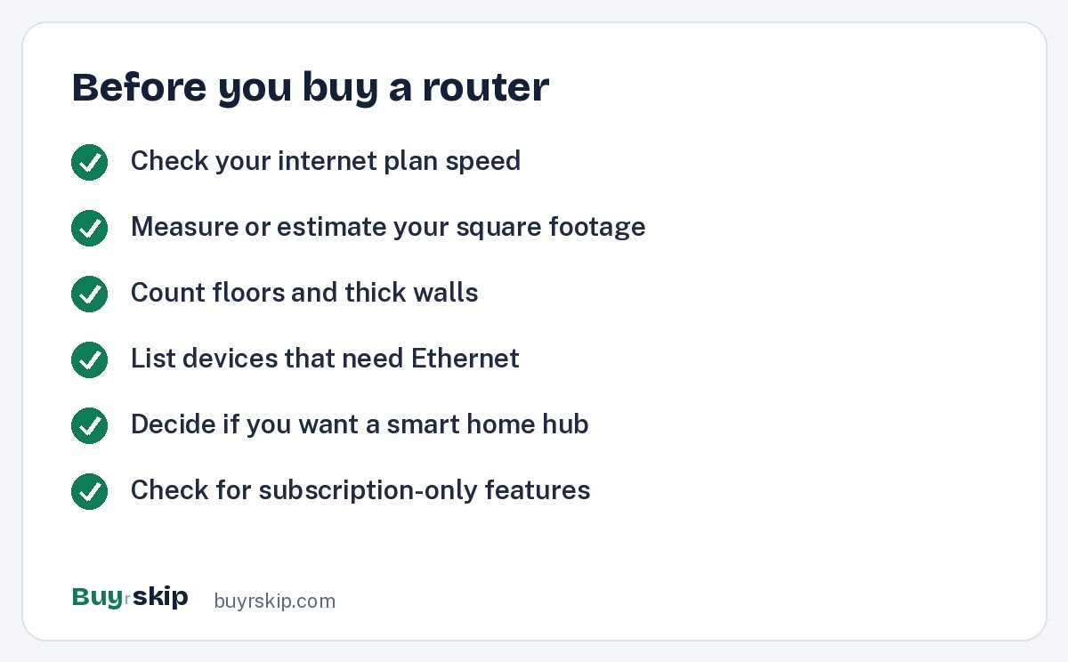 Before you buy a router (checklist)