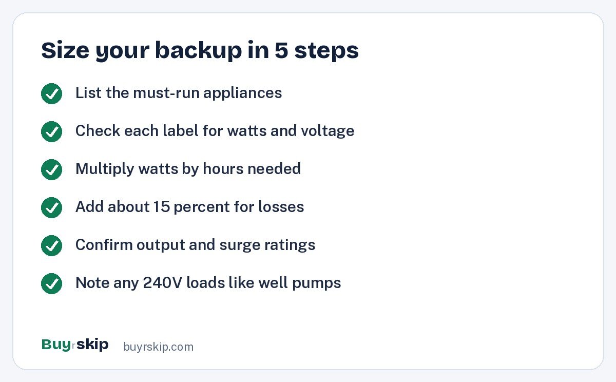 Size your backup in 5 steps (checklist)