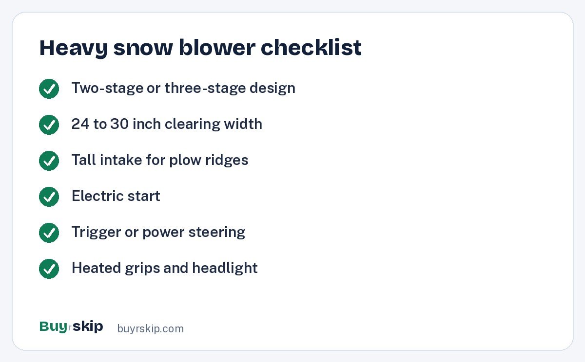 Heavy snow blower checklist (checklist)