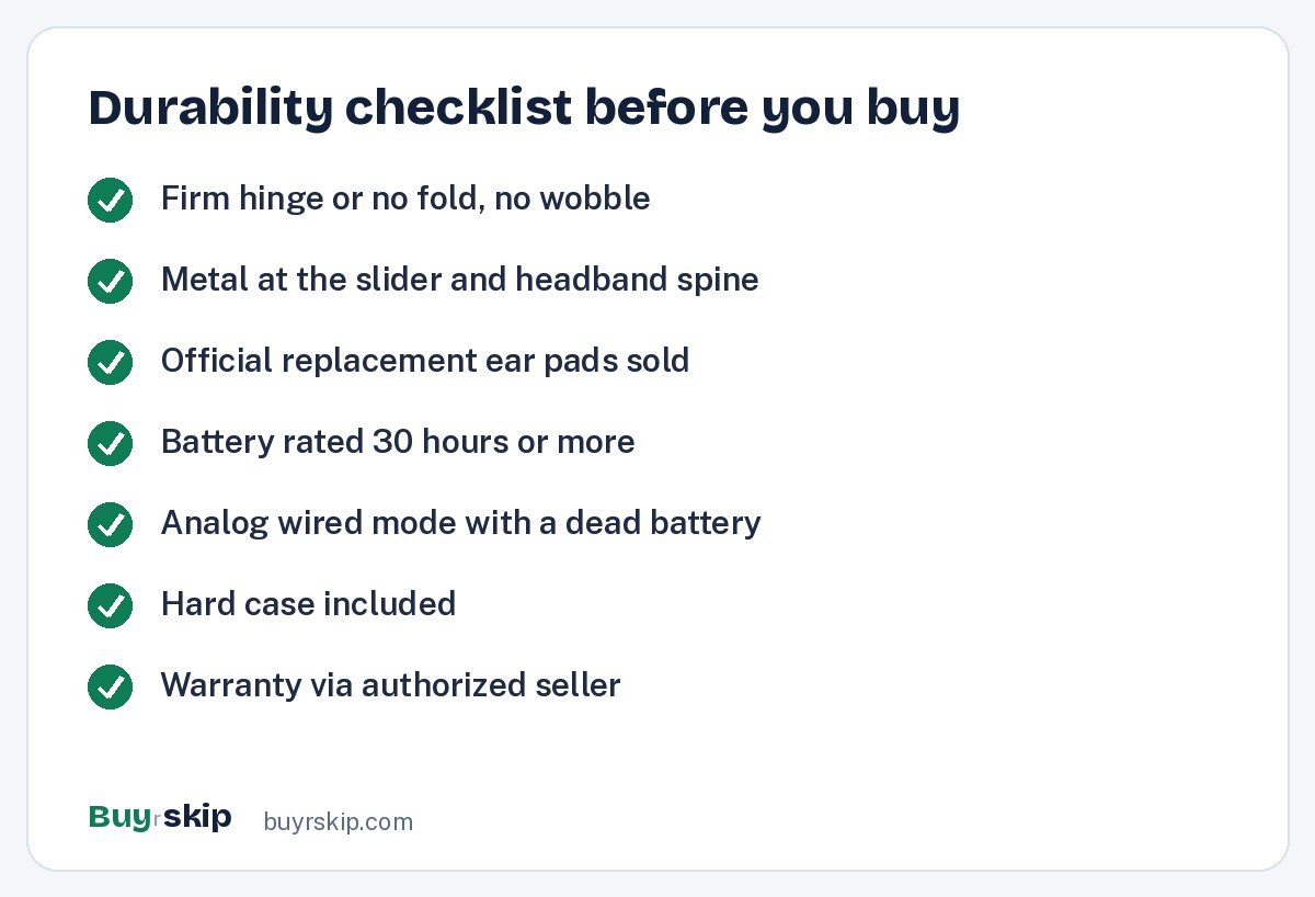 Durability checklist before you buy (checklist)