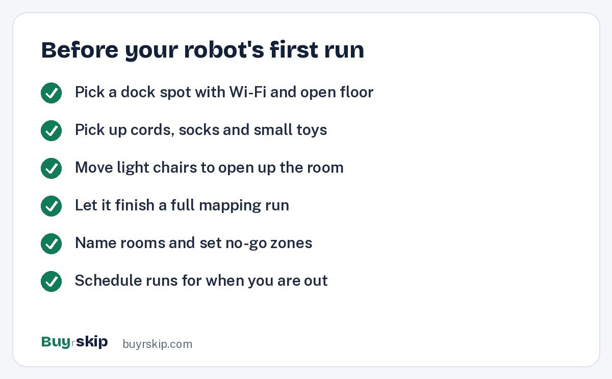 Before your robot's first run (checklist)