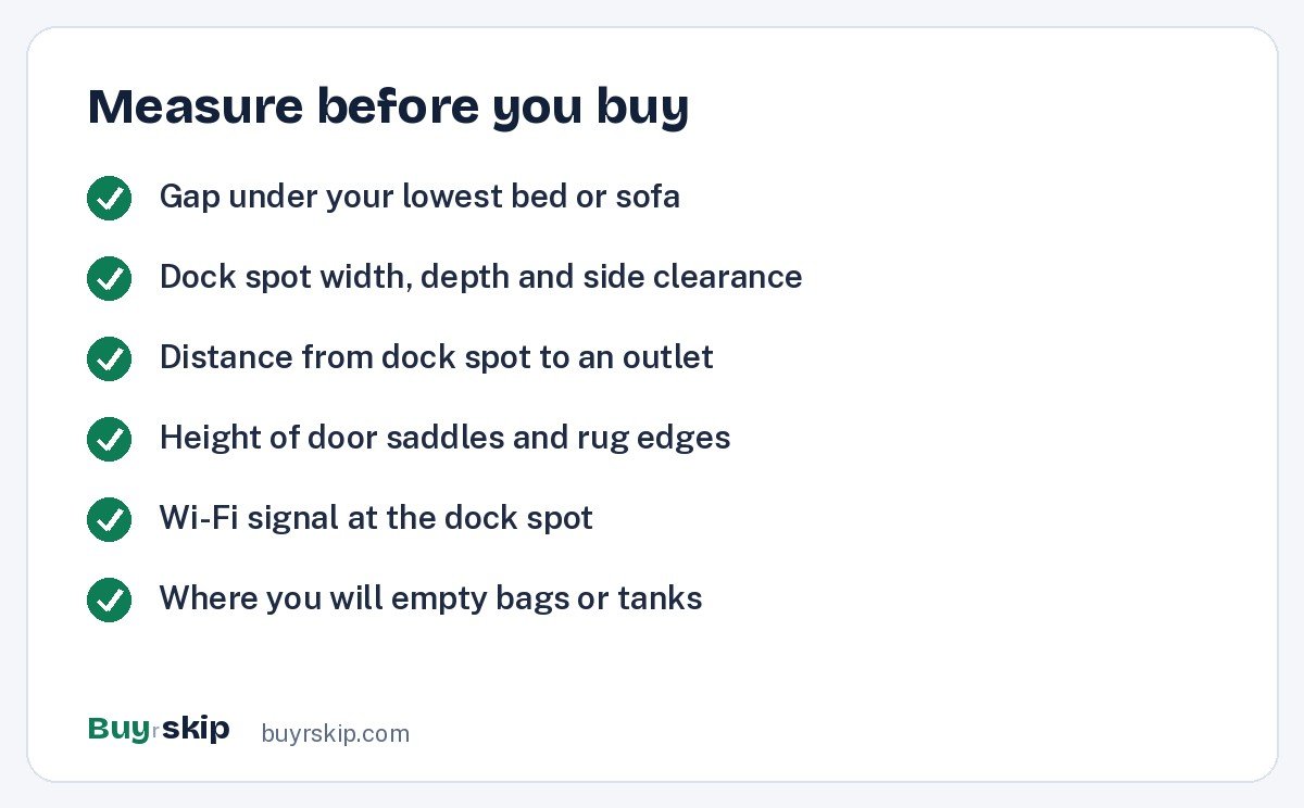 Measure before you buy (checklist)