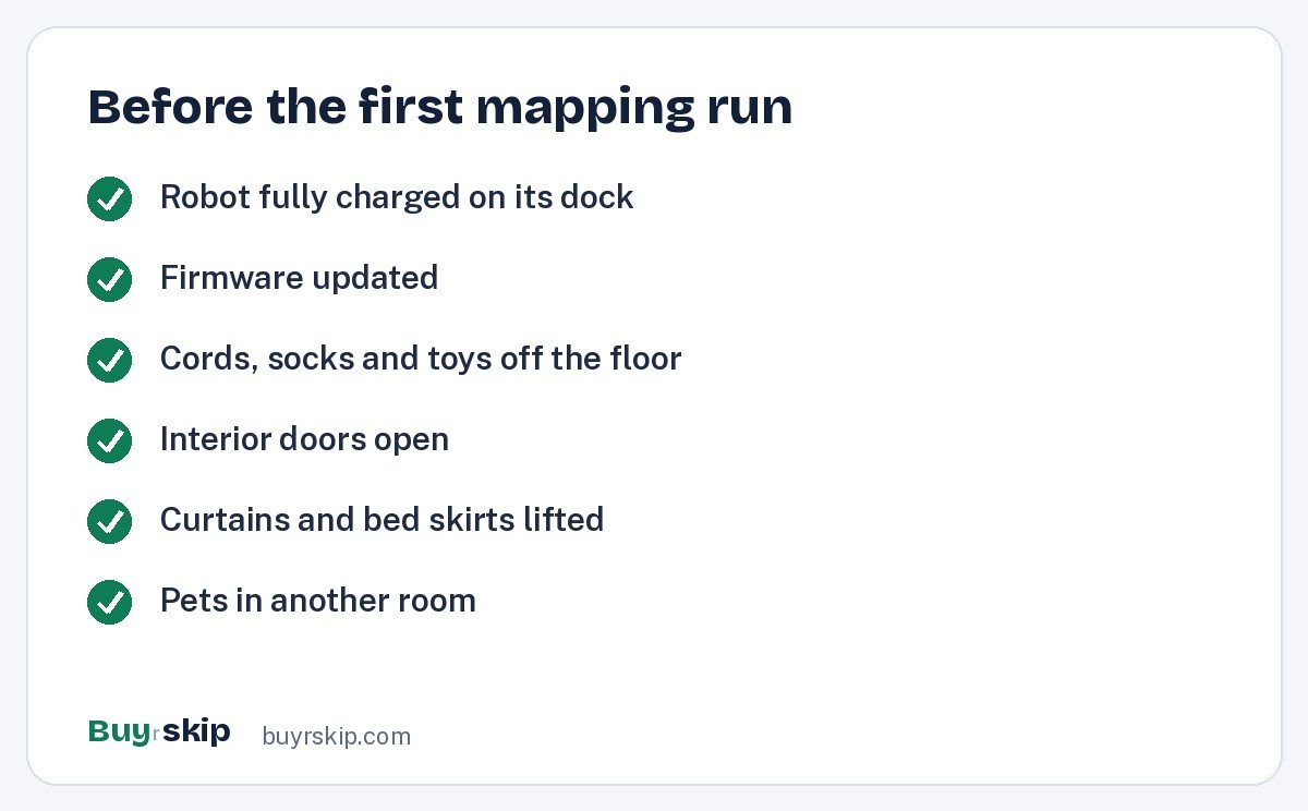 Before the first mapping run (checklist)