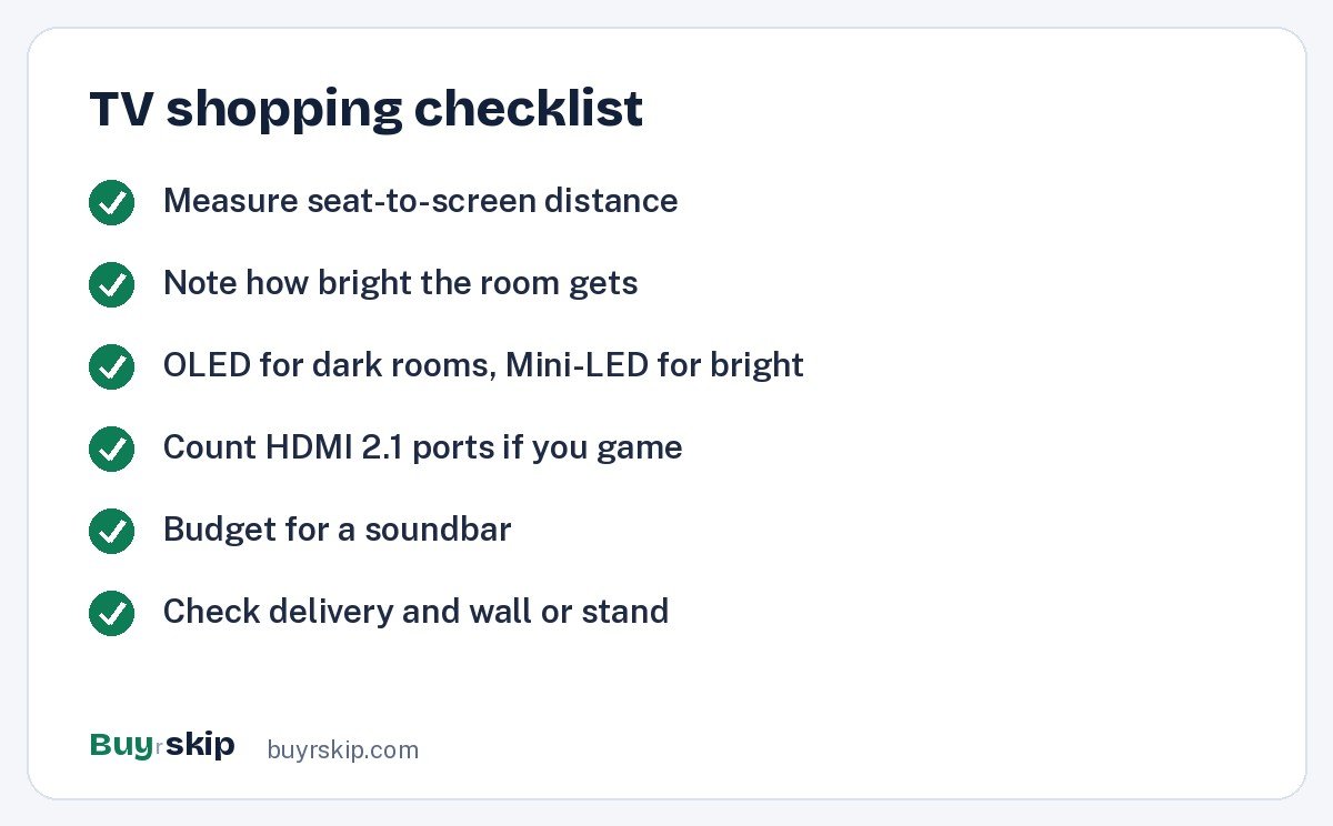 TV shopping checklist (checklist)